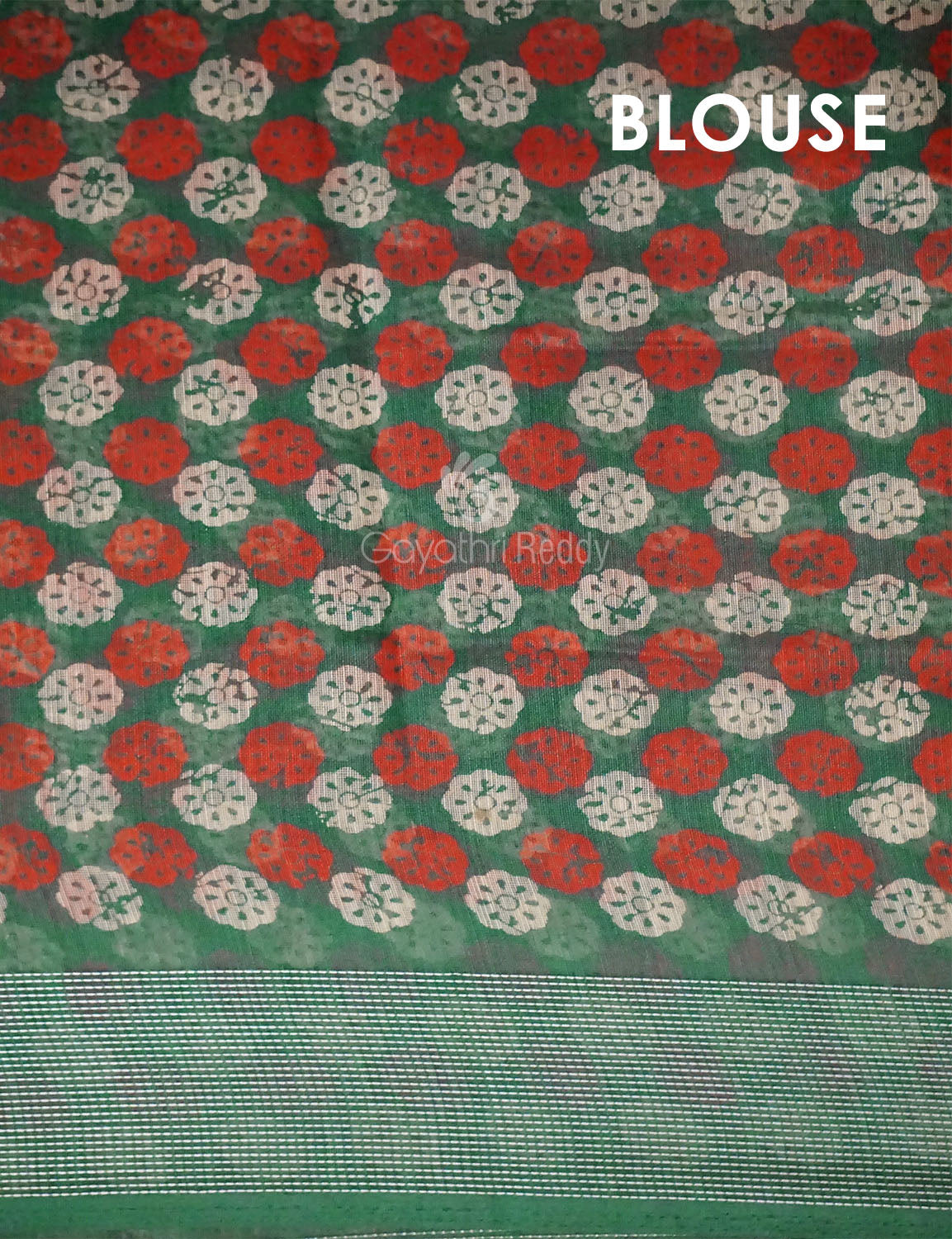 Green Colored Motif Prints Semi Chanderi Saree By Gayathri Reddy Designer Studio | Grocsy