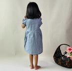 ArthLife Grey Flower Embroidered Dress | Grocsy