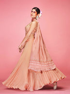 Myra Orange Art Silk Embroidered Designer Lehenga | Grocsy