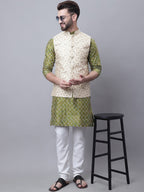 Sojanya M Ethnic Motifs Embroidered Thread Work Kurta With Churidar | Grocsy