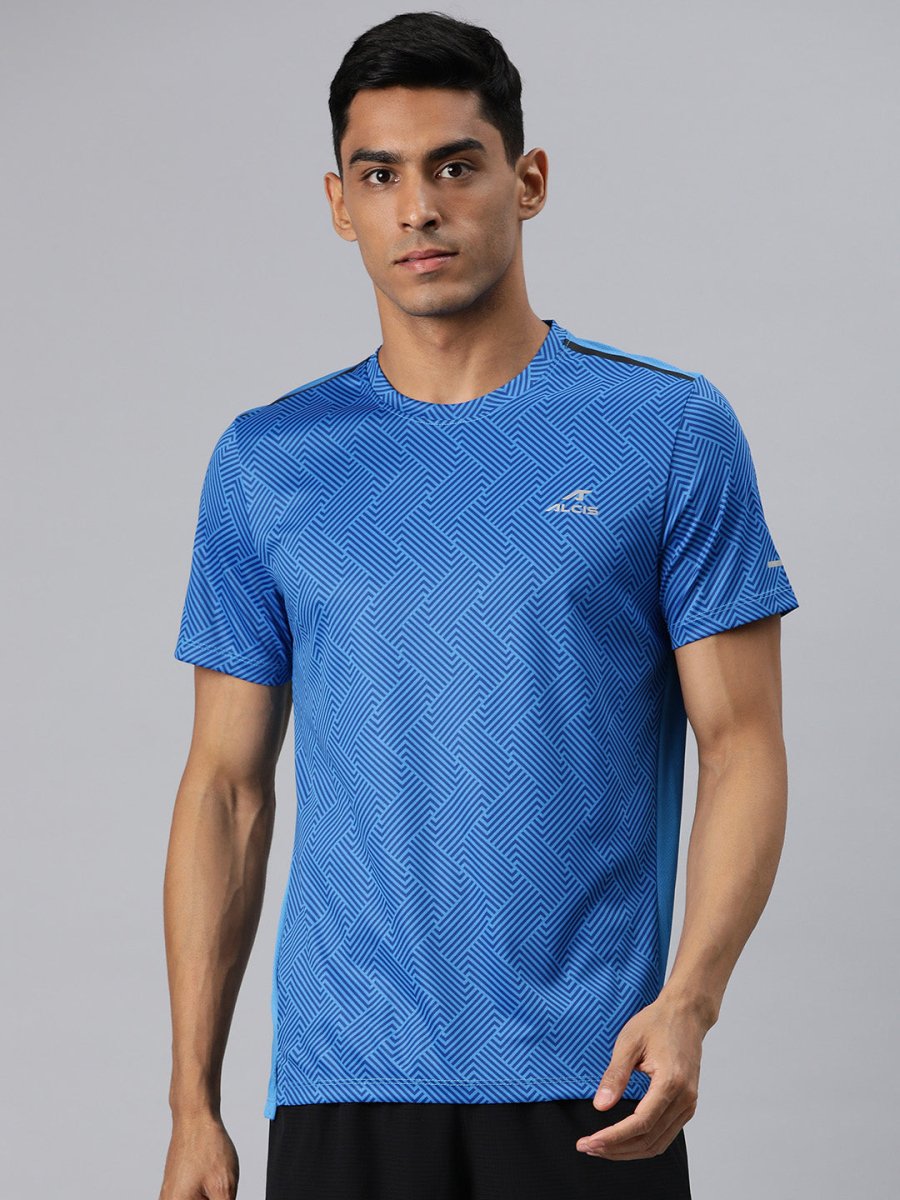Alcis Men Printed Anti Static Slim Fit T-shirt | Grocsy