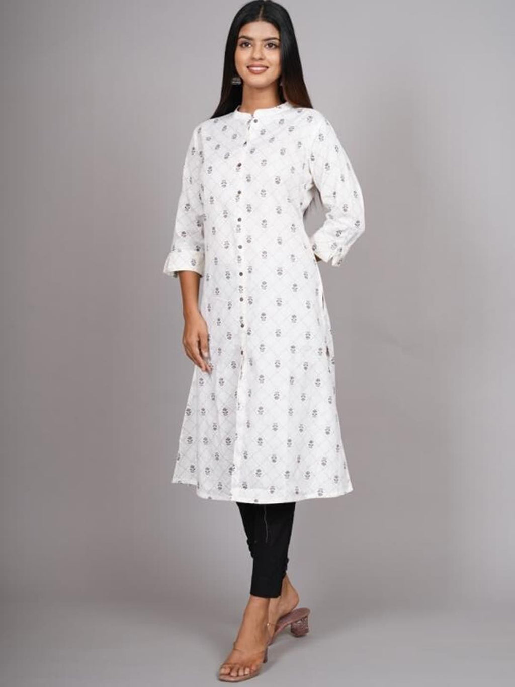 HERE&NOW Geometric Printed Kurta | Grocsy