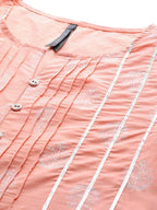 HERE&NOW Ethnic Motifs Printed A-Line Kurta | Grocsy