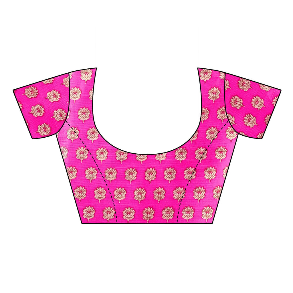 Vamika Pink Printed Art Silk Saree | Grocsy