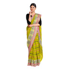 Exclusive Collection 100% Pure Cotton Olive Tant Saree With Hand Weaving Work | Grocsy