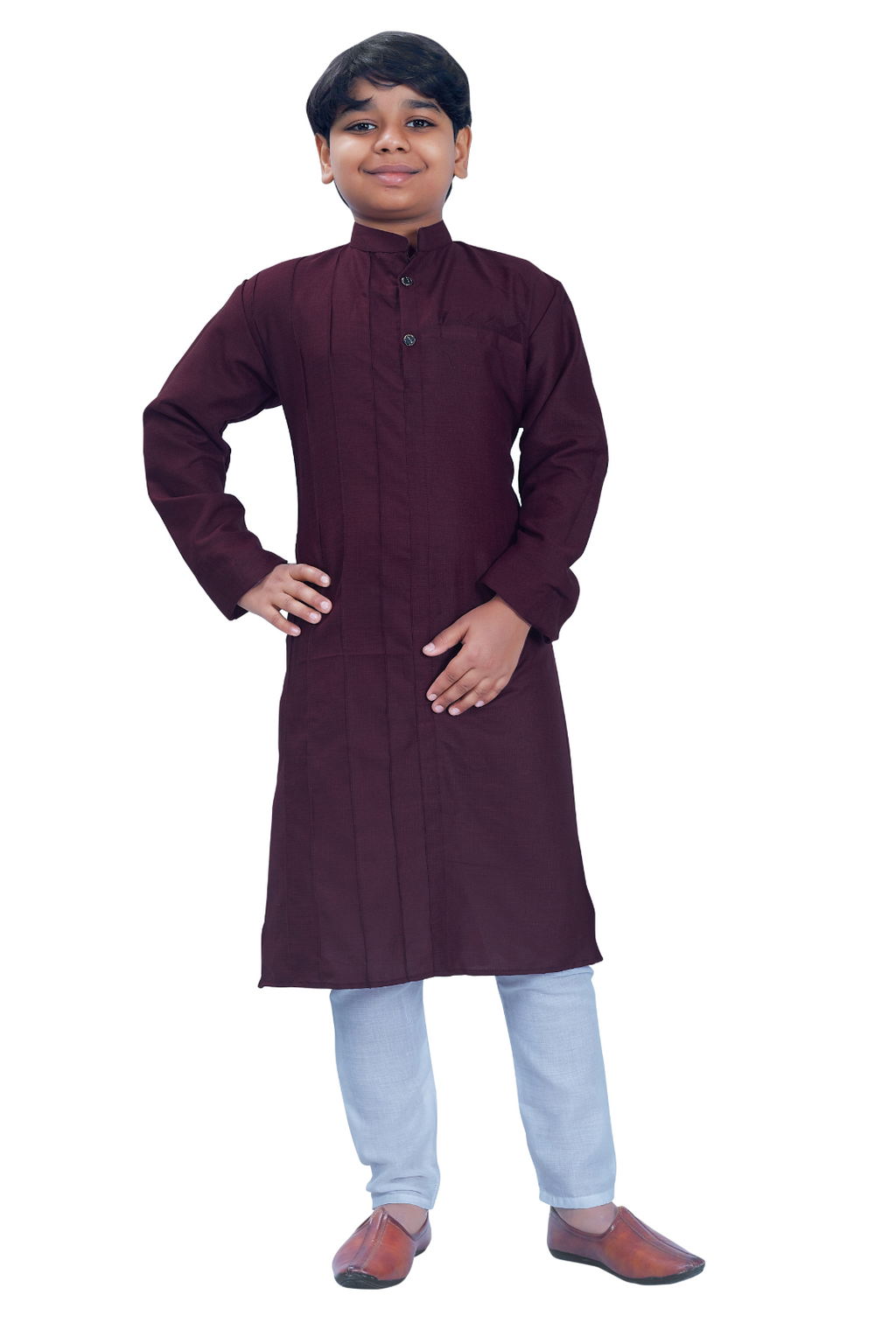 DEIANA'S Casual Designer Kurta Pyjama Set For Boys And kids (Wine) | Grocsy