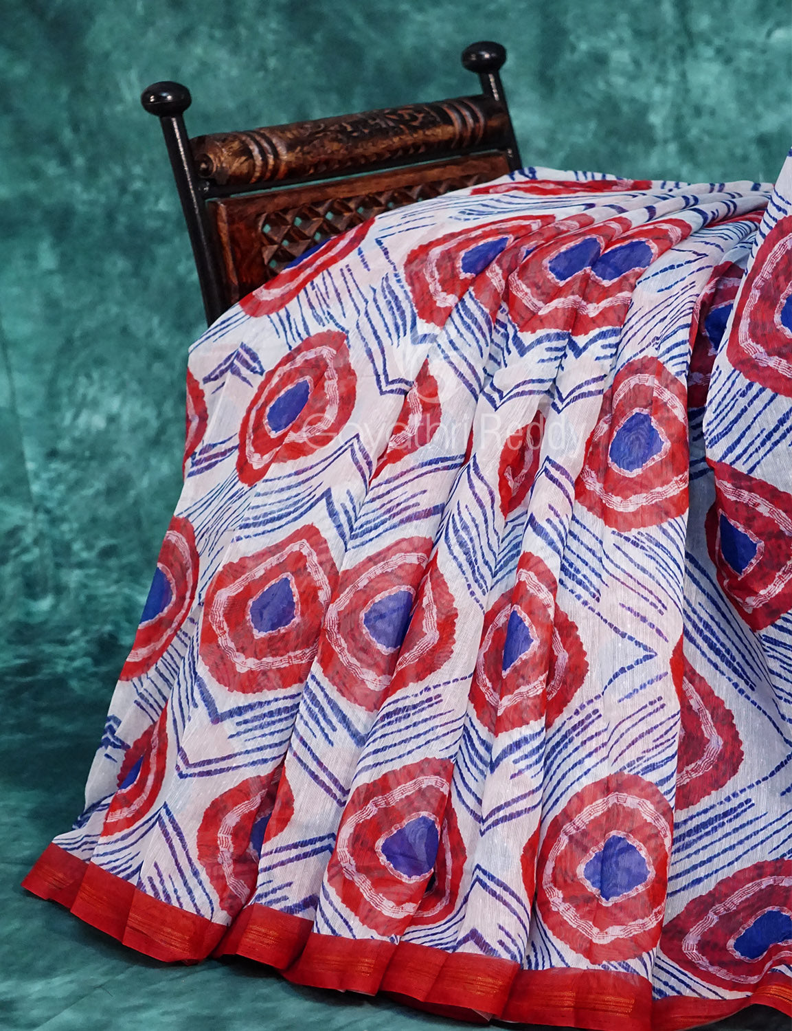 Milk White Colour With Bandhni Design All Over Semi Chanderi Saree By Gayathri Reddy Designer Studio | Grocsy
