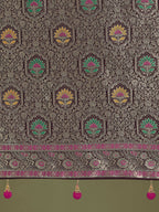 Monjolika Fashion Wine Zari Woven Banarasi Classic Satin Silk Saree | Grocsy