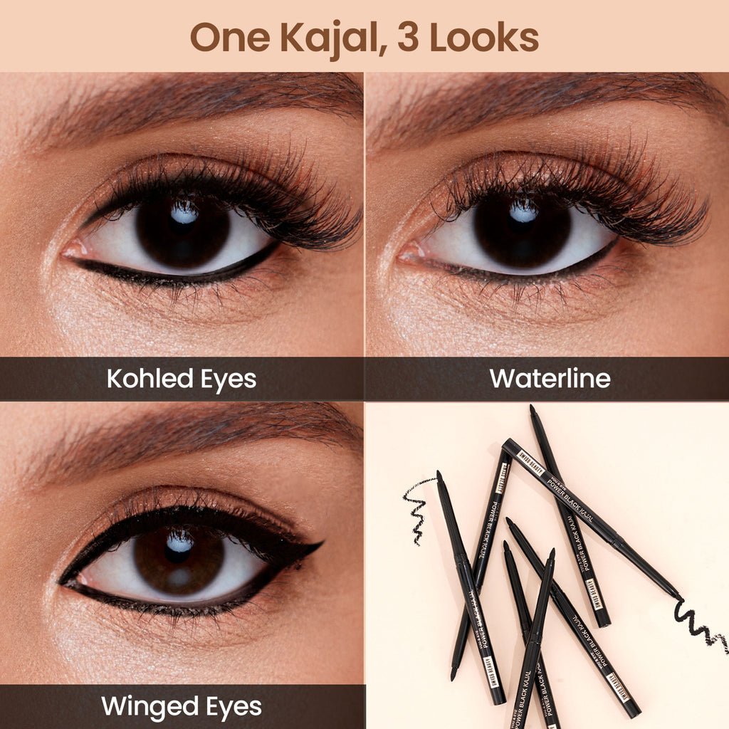 Swiss Beauty You & Eye Power ,24 Hours Stay ,Waterproof & Smudge-Proof Kajal With Vitamin E -Black | Grocsy