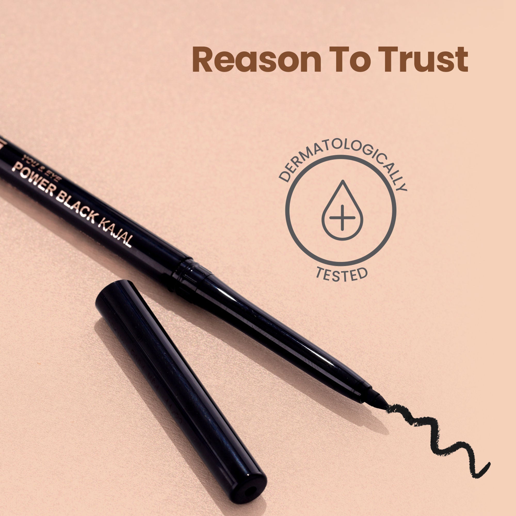 Swiss Beauty You & Eye Power ,24 Hours Stay ,Waterproof & Smudge-Proof Kajal With Vitamin E -Black | Grocsy