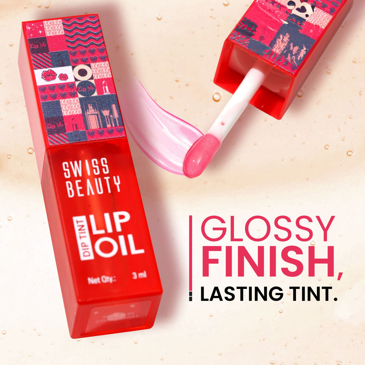 Swiss Beauty Dip Tint Color Changing Long Lasting With Vitamin-E PH Lip Oil - 4 Kiwi | Grocsy