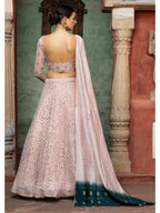 Myra Dusty Pink Georgette Embroidered Designer Lehenga | Grocsy
