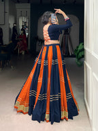 Lorenvalley Fashion Multicolor Pure Rayon Embossed Design With Gotta Patti Lace Touch Up Lehenga Choli | Grocsy