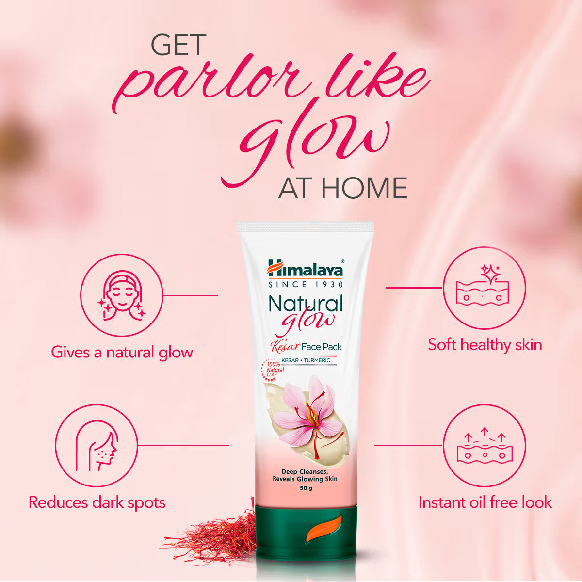 Himalaya Natural Glow Kesar Face Pack | Ayurvedic Saffron Face Mask for Radiant Skin - Swadesiicart