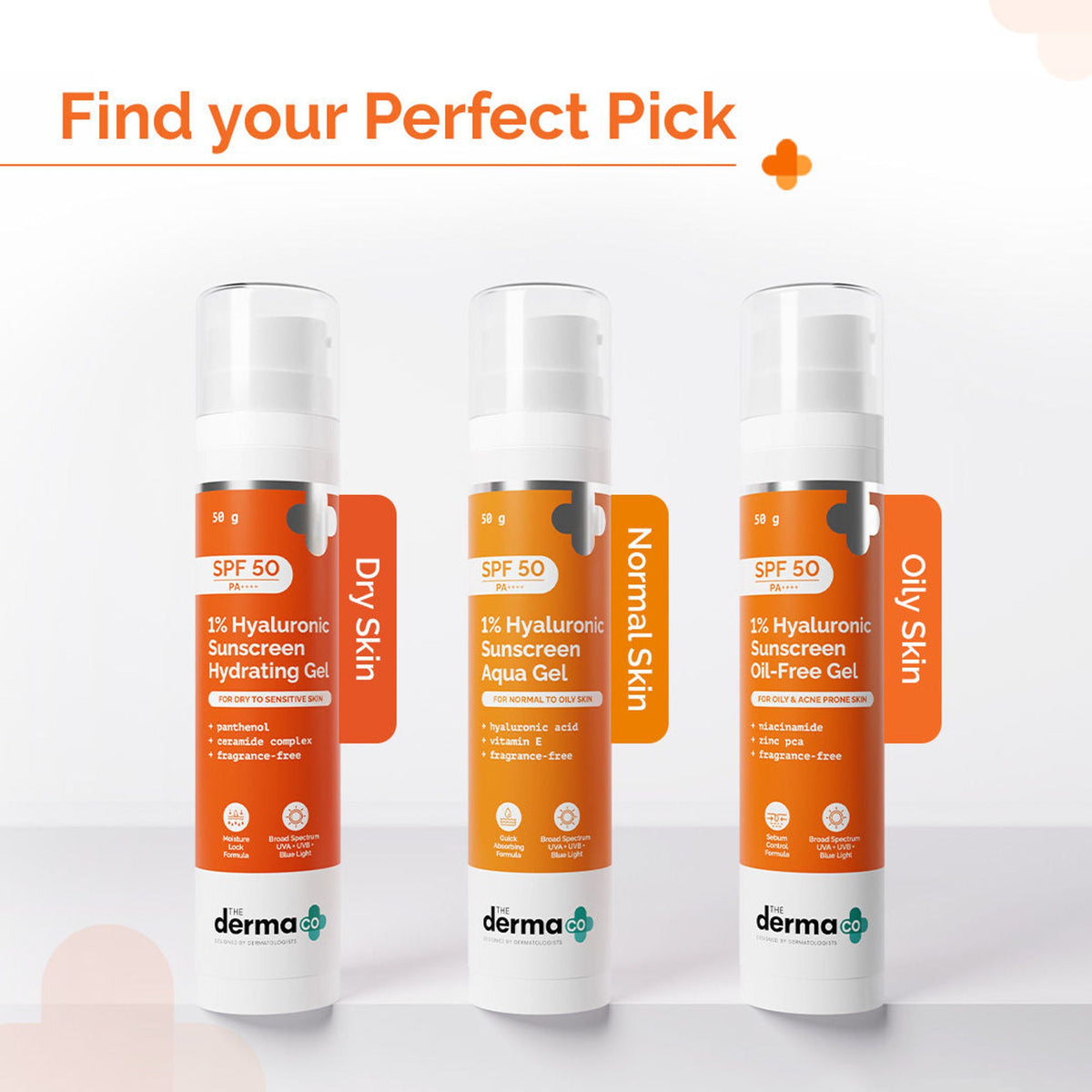 The Derma Co 1% Hyaluronic Sunscreen Oil-Free Gel With SPF 50 PA++++ For Oily In-Vivo tested | Grocsy