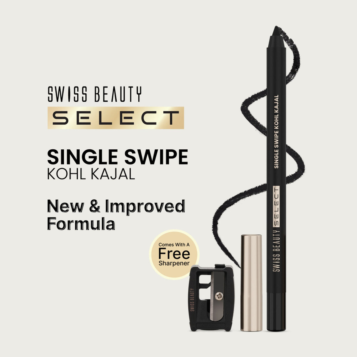 Swiss Beauty Select Single Swipe Kohl Kajal | Grocsy