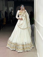 Lorenvalley Fashion White Pure Rayon Lace Touch Up Lehenga Choli with Dupatta | Grocsy