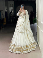 Lorenvalley Fashion White Pure Rayon Lace Touch Up Lehenga Choli with Dupatta | Grocsy
