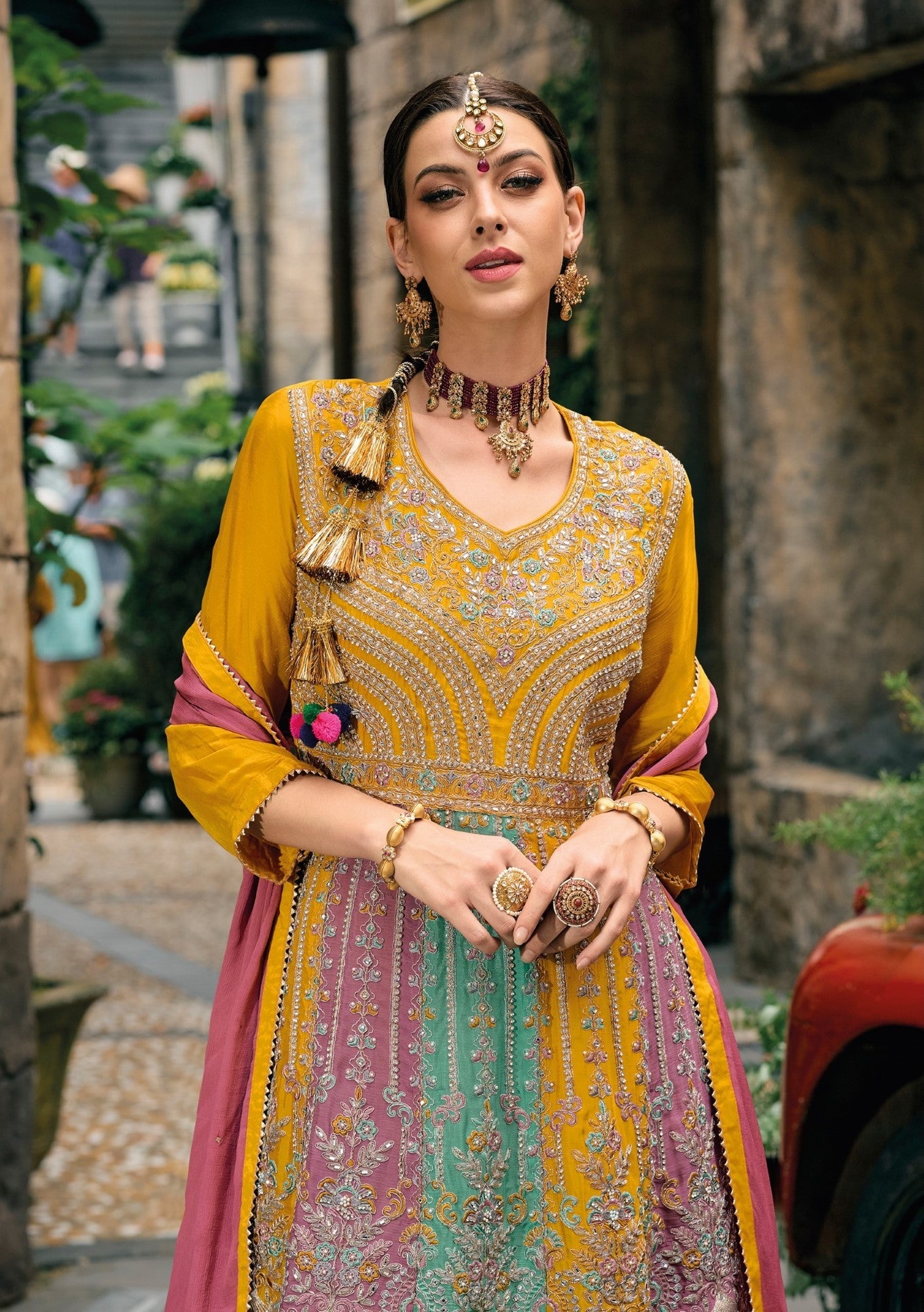 Anaita Pink Real Georgette Sequin Embroidered Readymade Salwar Suit | Grocsy