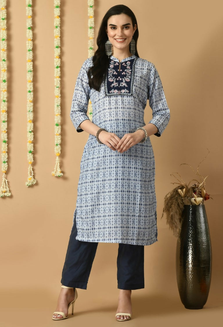Joban Fashion Blue Maslin Kurta Set | Grocsy