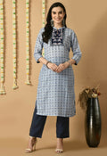Joban Fashion Blue Maslin Kurta Set | Grocsy