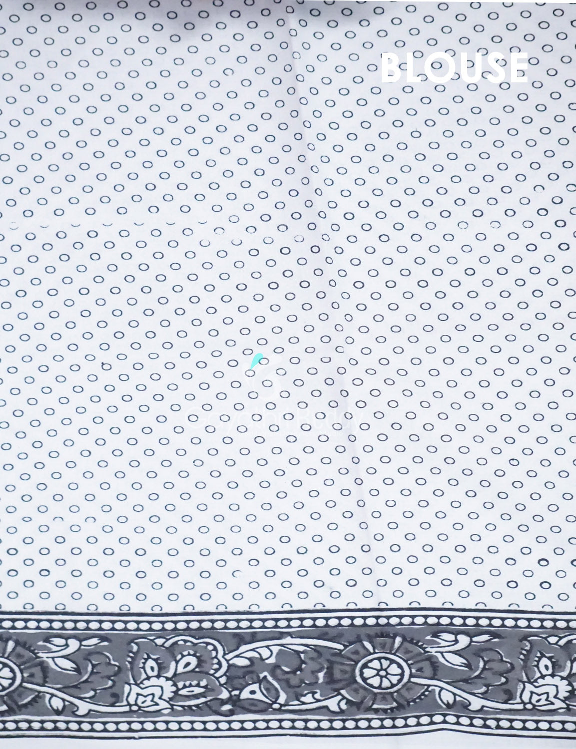 Mix of White and Grey Block Print Mulmul Cotton Saree By Gayathri Reddy Designer Studio | Grocsy