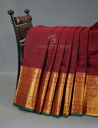 Kalanetha Maroon With Zari Kanchi Style Pure Narayanpet Cotton Saree By Gayathri Reddy Designer Studio | Grocsy