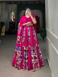 Lorenvalley Fashion Pink Rayon With Printed Silk Lehenga Choli with Dupatta | Grocsy