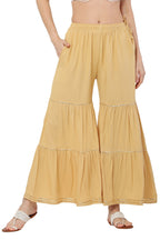 PAVONINE Beige Color 3-Panels Golden Gota Flared Sharara For Women | Grocsy