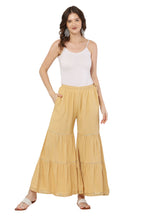 PAVONINE Beige Color 3-Panels Golden Gota Flared Sharara For Women | Grocsy