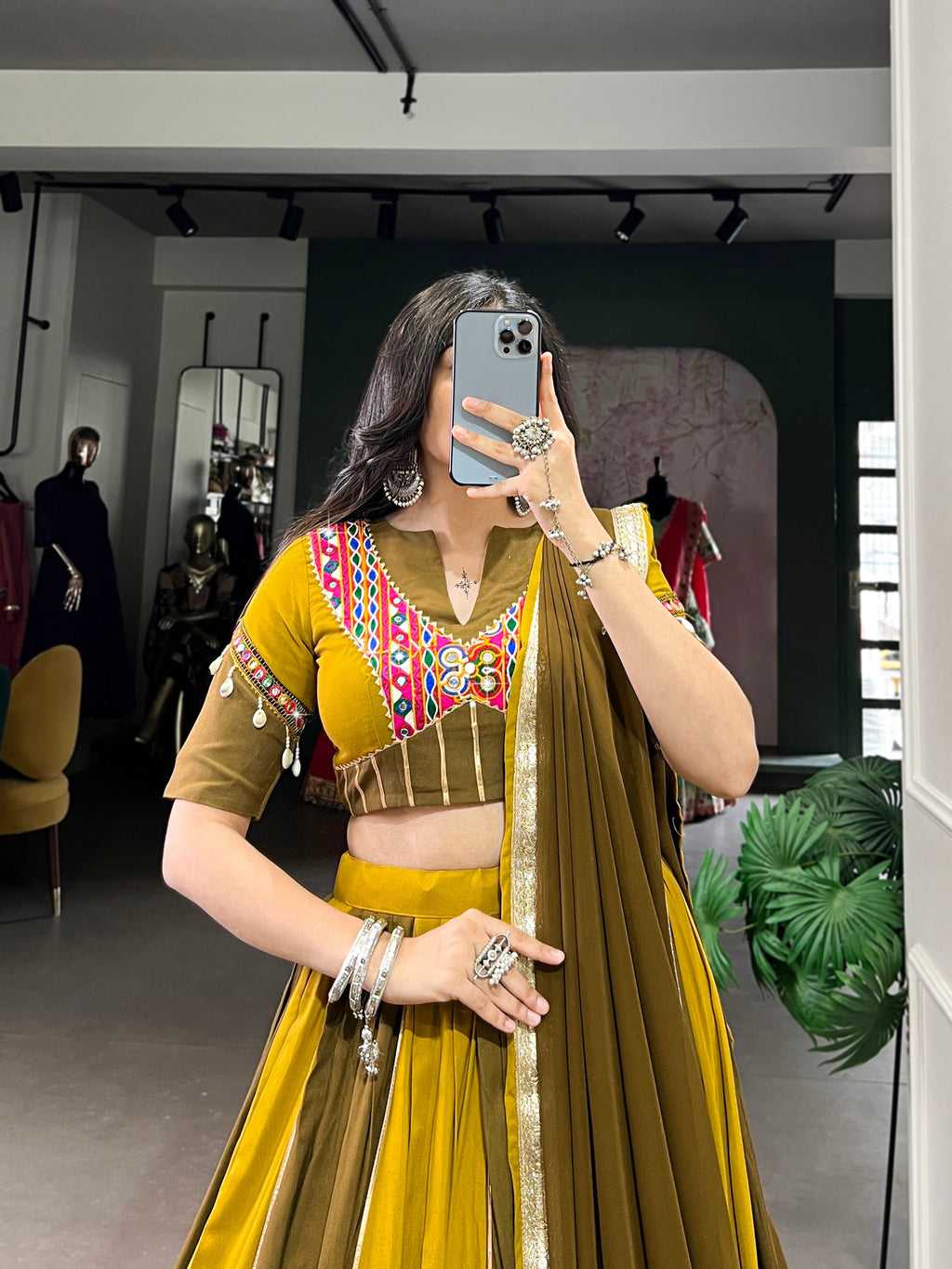 Lorenvalley Mustard Pure Rayon Sequins Lace With Gota Patti Lace Touch Up Lehenga Choli with Dupatta | Grocsy