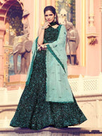 Myra Black Heavy Embroidered Fur Lehenga | Grocsy