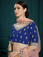 Myra Navi Blue Georgette Embroidered Lehenga | Grocsy