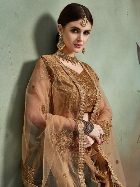 Myra Black Soft Net Heavy Embroidered Lehenga | Grocsy