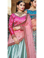 Myra Skyblue Embroidered Lehenga | Grocsy