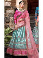 Myra Skyblue Embroidered Lehenga | Grocsy