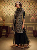 Myra Black Soft Net Gharara Suit | Grocsy