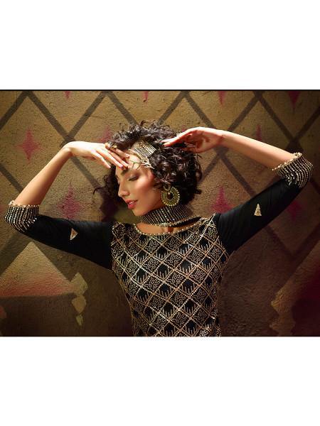 Myra Black Soft Net Gharara Suit | Grocsy