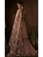 Myra Purple Soft Net Gharara Suit | Grocsy