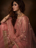 Myra Pink Soft Net Gharara Suit | Grocsy