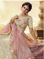 Myra White Heavy Embroidered Georgette Lehenga | Grocsy