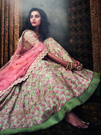 Myra Pista Green Heavy Embroidered Lehenga Choli | Grocsy