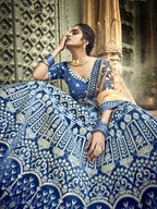 Myra Royal Blue Heavy Embroidered Lehenga Choli | Grocsy