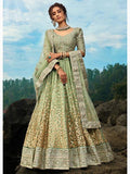 Myra Pastel Green Art Silk Lehenga | Grocsy