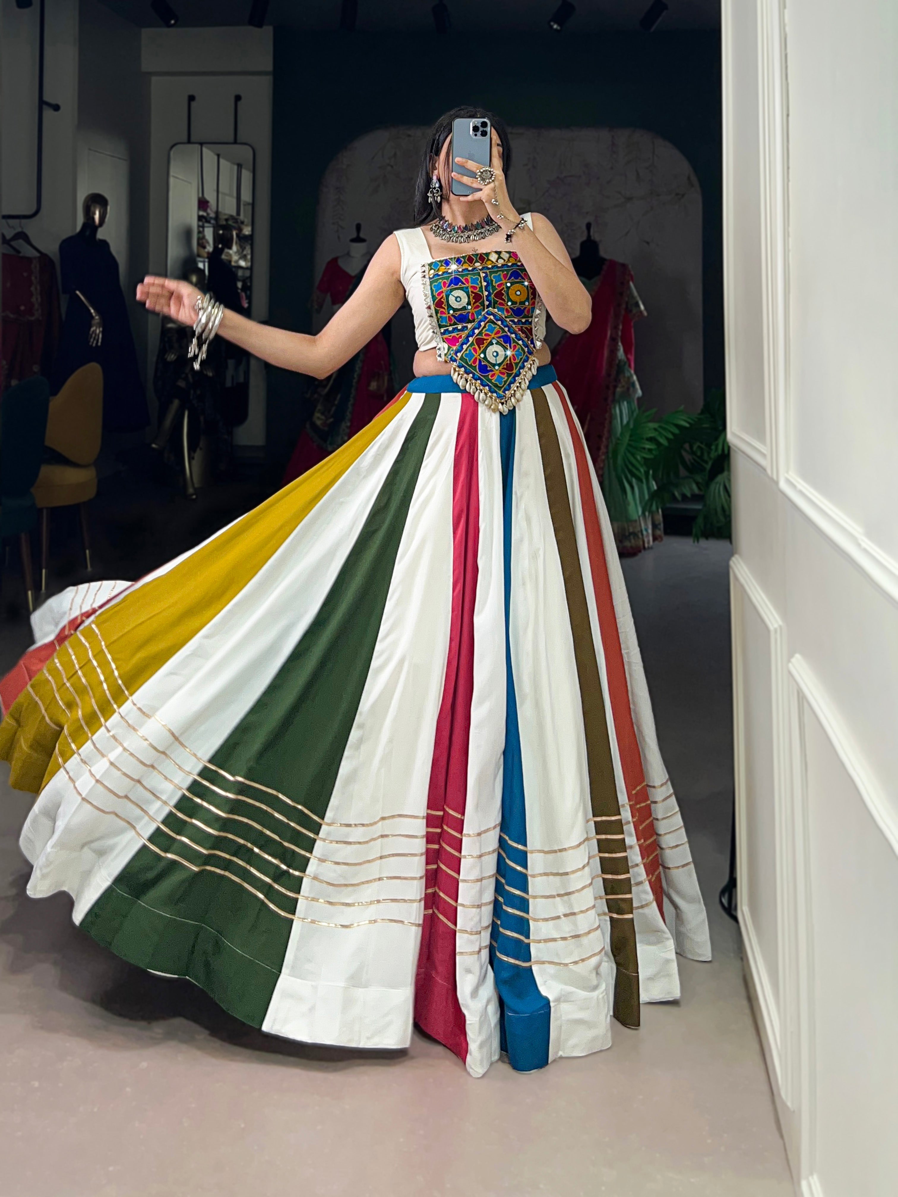 Lorenvalley Pure Rayon Gota Patti Lace Touch Up Lehenga Choli | Grocsy