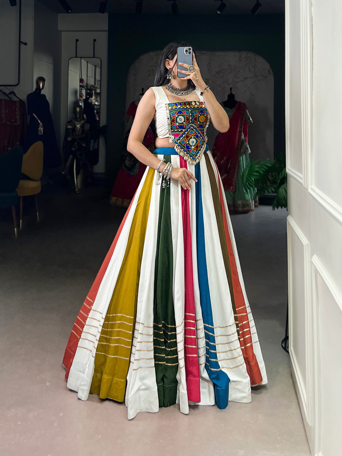 Lorenvalley Pure Rayon Gota Patti Lace Touch Up Lehenga Choli | Grocsy
