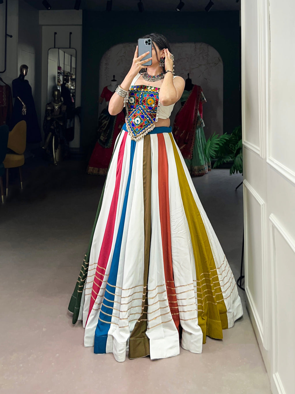 Lorenvalley Pure Rayon Gota Patti Lace Touch Up Lehenga Choli | Grocsy