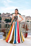 Lorenvalley Fashion White Pure Rayon Gota Patti Lace Touch Up Lehenga Choli | Grocsy