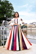 Lorenvalley Fashion White Pure Rayon Gota Patti Lace Touch Up Lehenga Choli | Grocsy