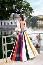 Lorenvalley Fashion White Pure Rayon Gota Patti Lace Touch Up Lehenga Choli | Grocsy